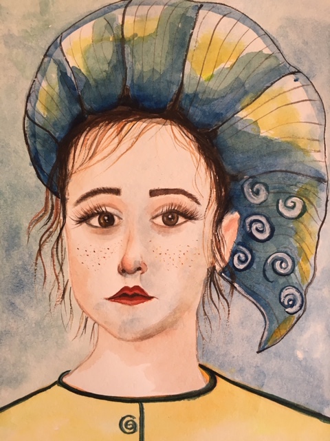 Kids watercolor inspiring fine art watercolor of a child