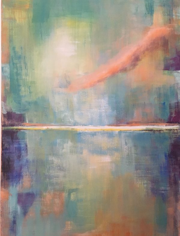 bright soft colors in abstract acrylic composition:Tiffany