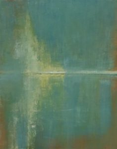 Bright soft colors in abstract acrylic composition: Sky and Sea