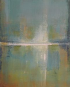 bright soft colors in abstract acrylic composition: Earth and Sea