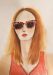 Lady with Gucci sunglasses, watercolor illustration portrait