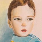 Little Matteo watercolor of my grand niece