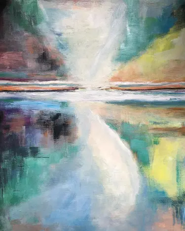 Abstract color splash, abstract acrylic composition: Symphony